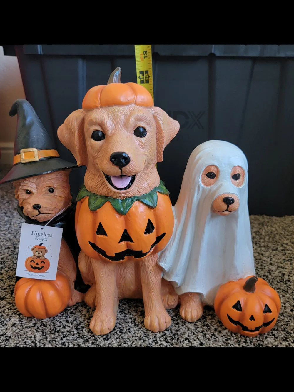 Pumpkin Dog Trio Halloween Decor